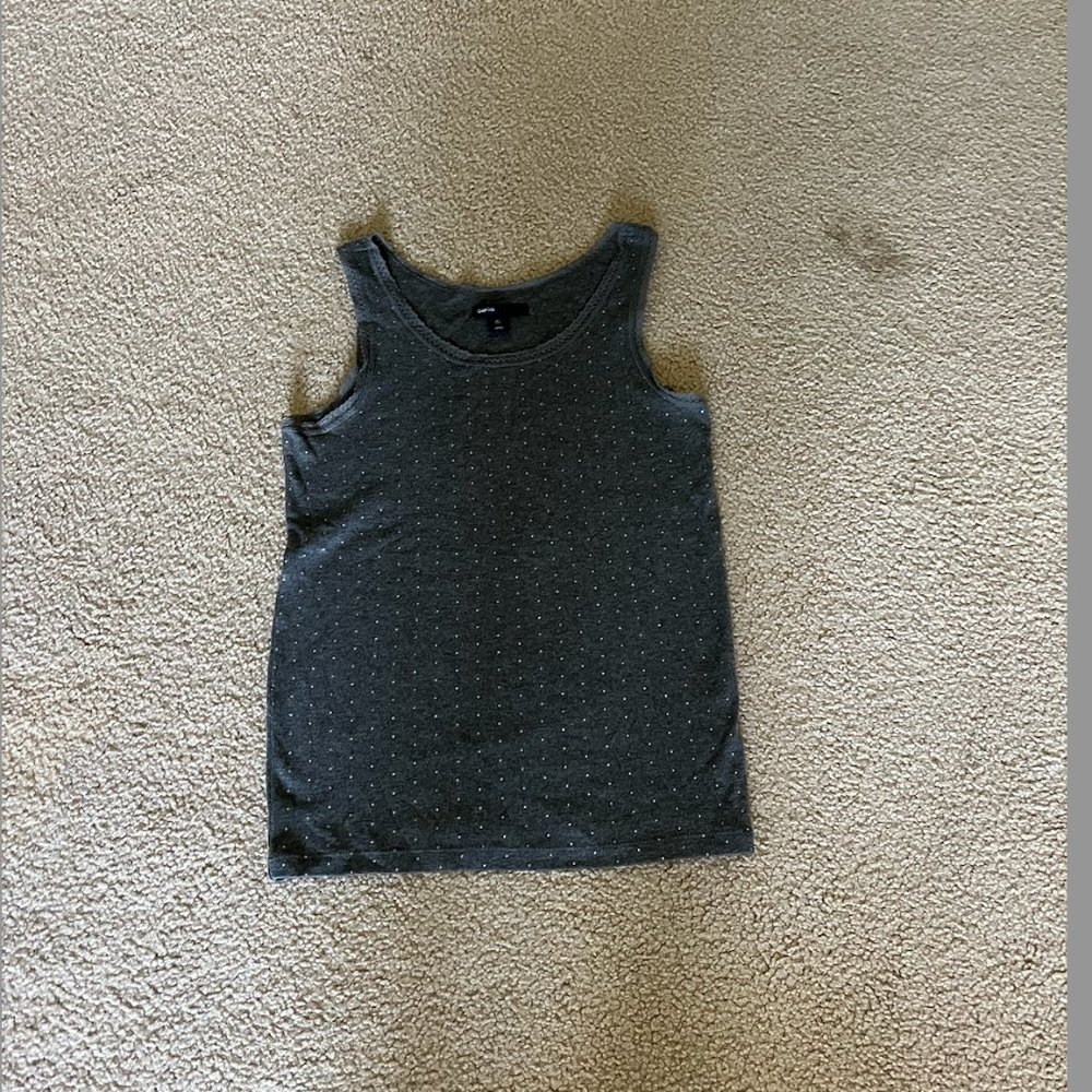 Girls' Gap Tank top with silver metallic polkadots